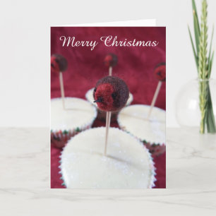 Carte de Noël Robin Cupcakes