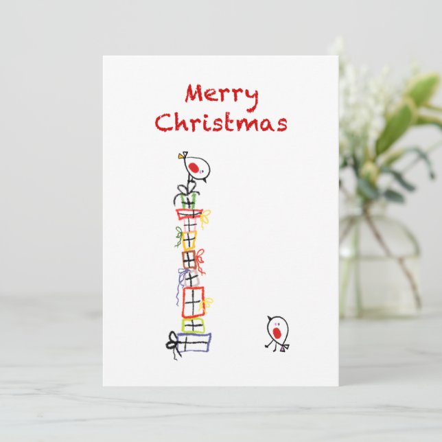 Carte de Noël Robin Doodle (Debout devant)