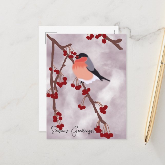 Carte de Noël Robin personnalisée (Devant/Arrière en situation)