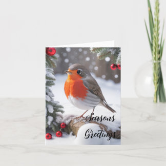 Carte de Noël Robin traditionnelle