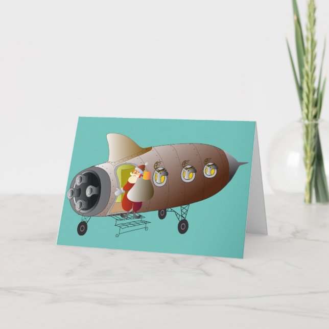 Carte de Noël Rocket Père Noël (Devant)
