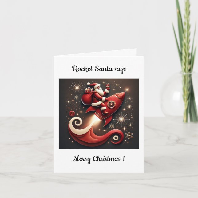 Carte de Noël Rocket Père Noël (Devant)
