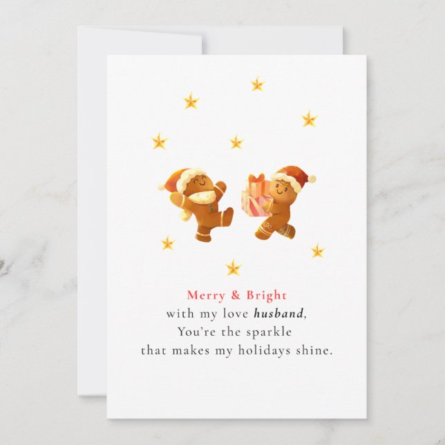 Carte de Noël romantique et mignonne pour mari (Devant)
