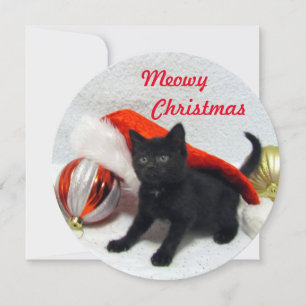 Carte de Noël ronde de Joon - jolie chatte