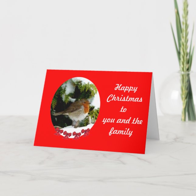 Carte de Noël ronde Robin - personnaliser (Devant)