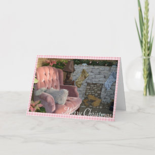 Carte de Noël rose