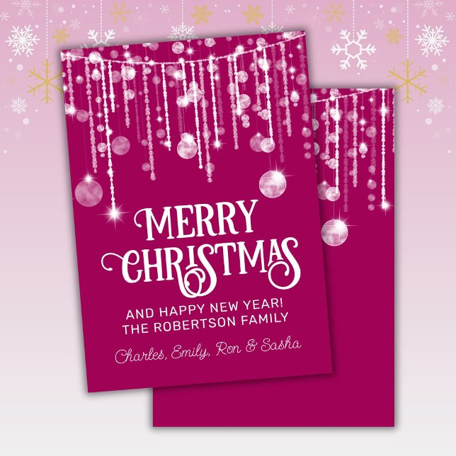 Carte de Noël rose blanc (Créateur téléchargé)