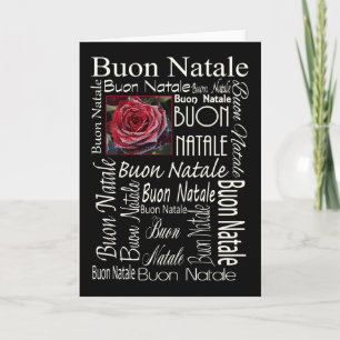 Carte de Noël rose d'hiver italien