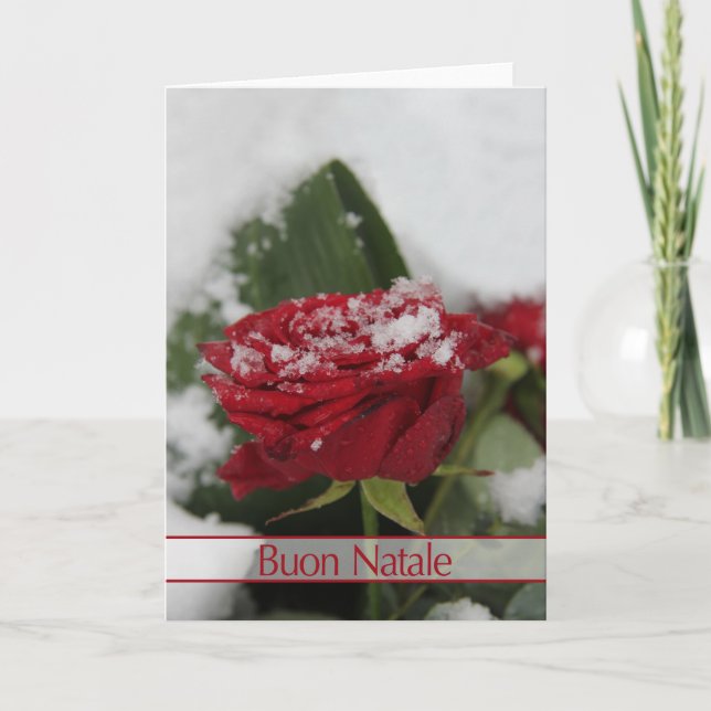 Carte de Noël rose d'hiver italien (Devant)