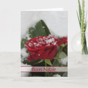 Carte de Noël rose d'hiver italien