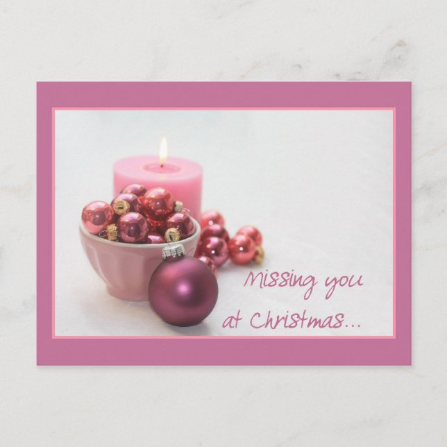 carte de noël rose vous manque (Devant)