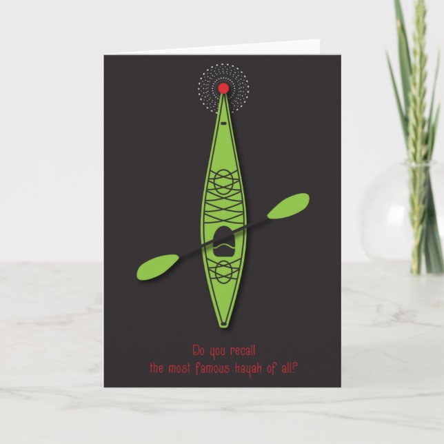 Carte de Noël rouge de nez de kayak (Devant)