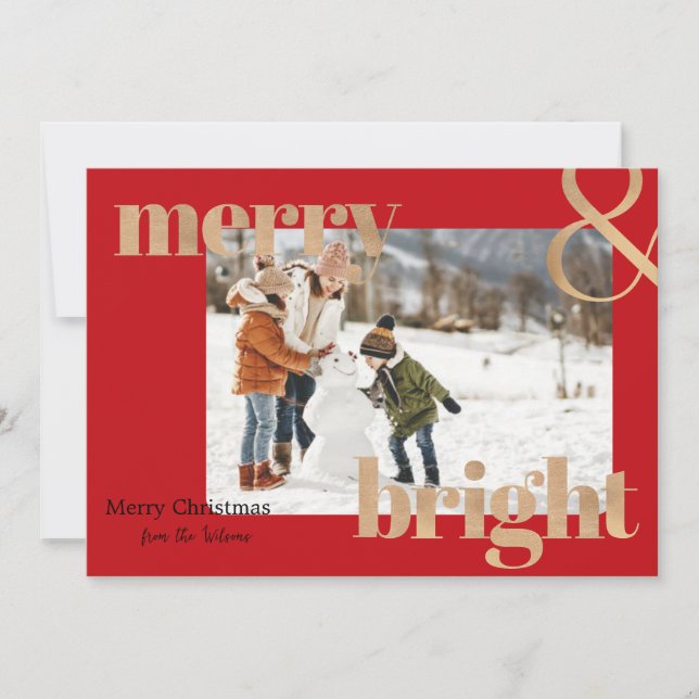 Carte de Noël rouge et or (Devant)