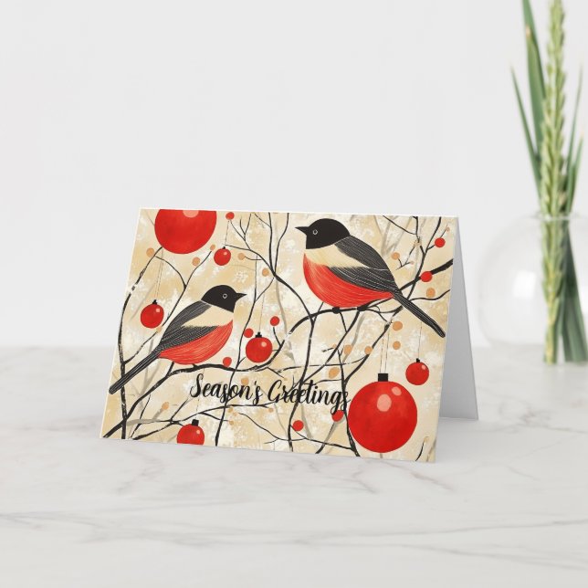 Carte de Noël Rouge-gorge (Devant)