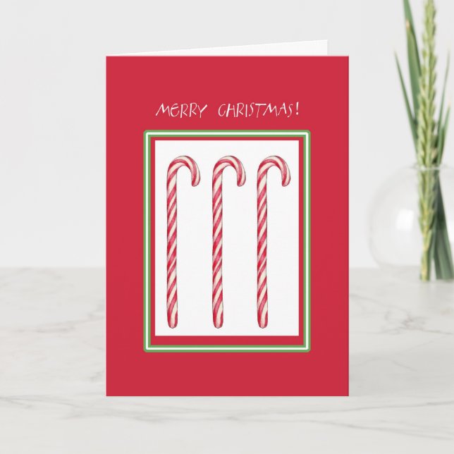 Carte de Noël rouge sucre de canne (Devant)