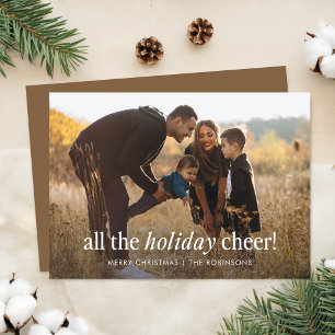 Carte de Noël Rustic Holiday Cheval Family Photo