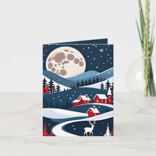 Carte de Noël Rustic Snowy de la Marine