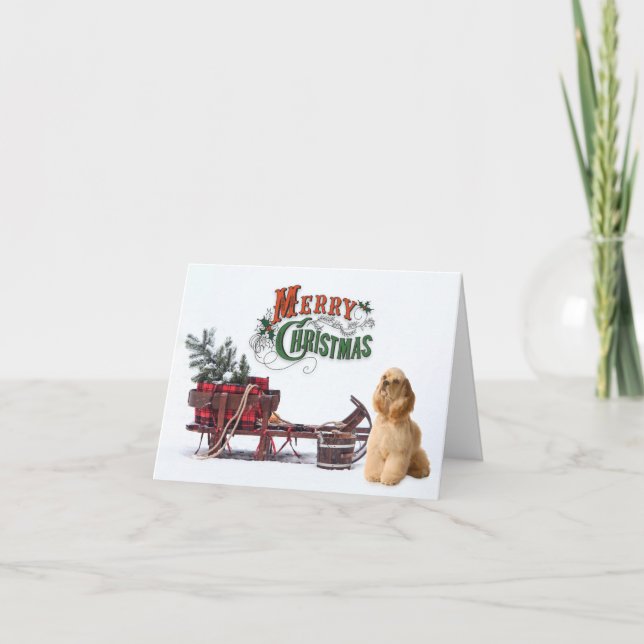 Carte de Noël Rustique Cocker Spaniel (Devant)