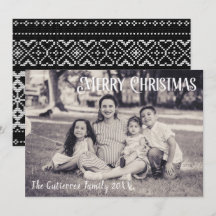 Carte de Noël Rustique Noir & Blanc 1 Photo