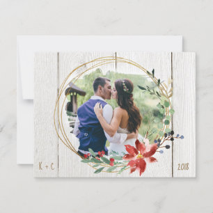 Carte de Noël rustique Photo Couronne rustique Boi