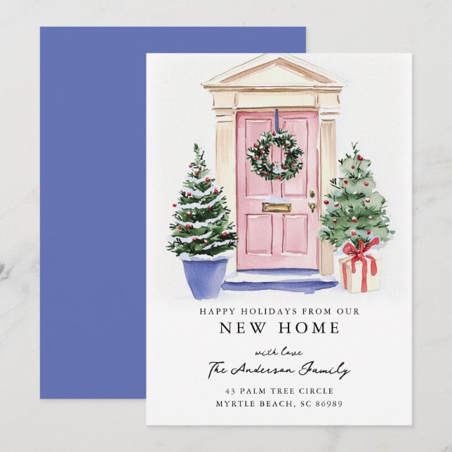 Carte de Noël rustique pour nouvelle maison (Devant / Derrière)