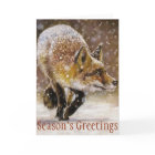Carte de Noël saisonnière Renard d'hiver