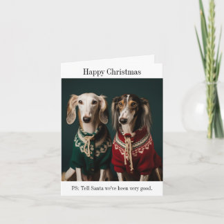 Carte de Noël Saluki Puppies Joyeux Noël