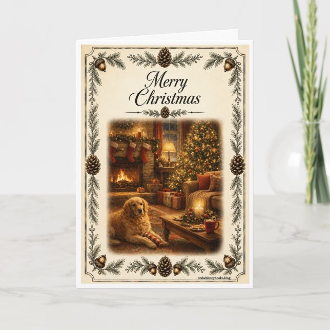 Carte de Noël - Salutation Chien (Devant)