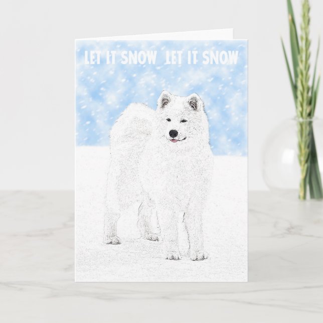 Carte de Noël Samoyed (Devant)