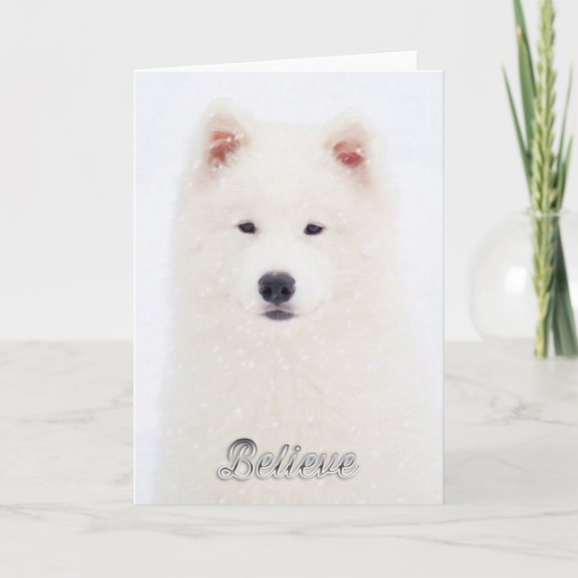 Carte de Noël Samoyed (Devant)