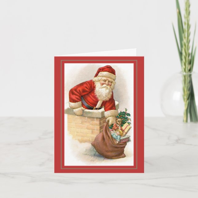 Carte de Noël Santa Clause traditionnelle (Devant)