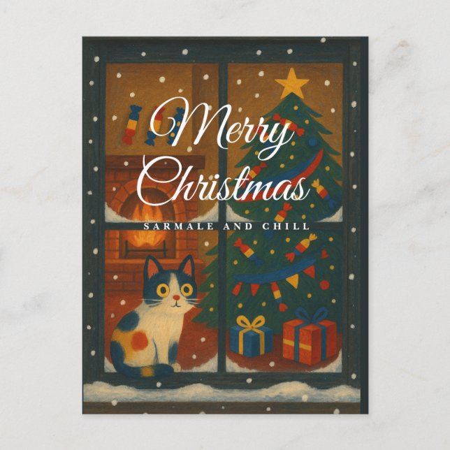 Carte de Noël Sarmale et Chill (Devant)