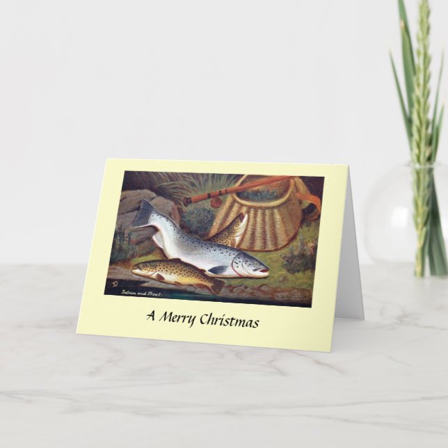 Carte de Noël - Saumon et truite (Devant)