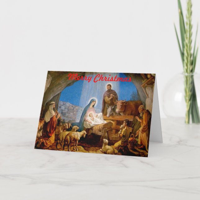 Carte de Noël - scène de nativité (Devant)