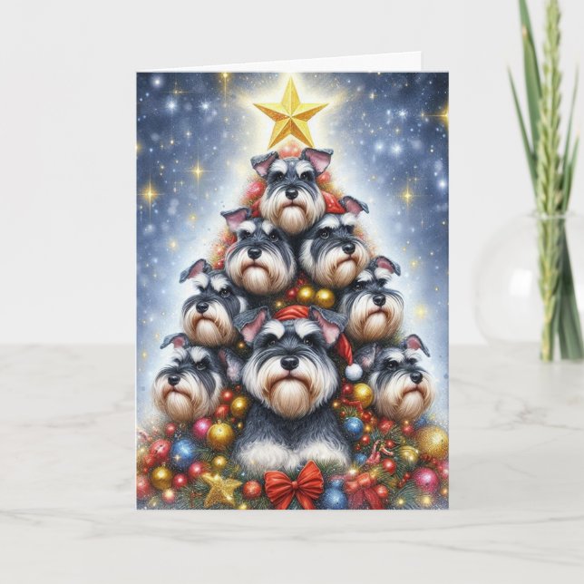 Carte de Noël Schnauzer (Devant)