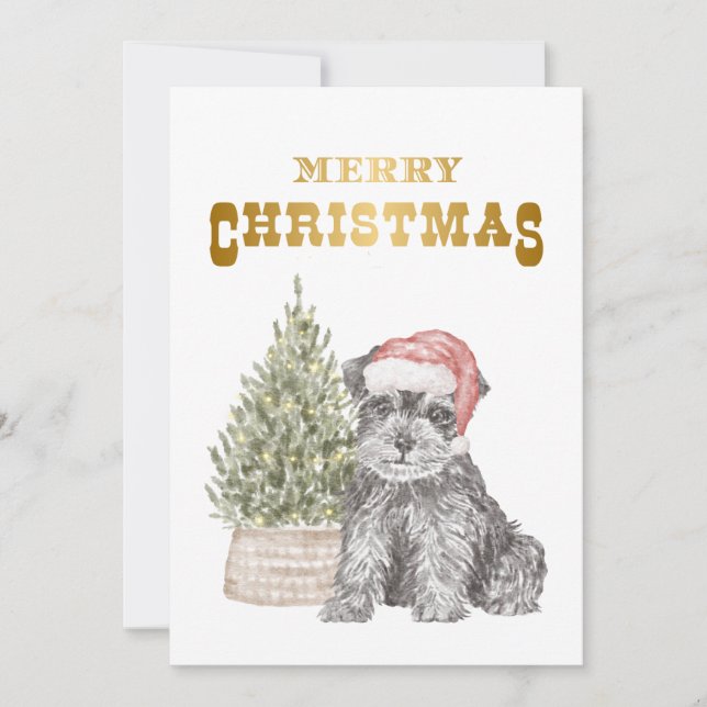 Carte de Noël Schnauzer Puppy (Devant)