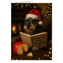 Carte de Noël Schnauzer 'Taxe sur le fromage'