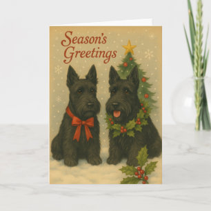Carte de Noël Scottish Terrier