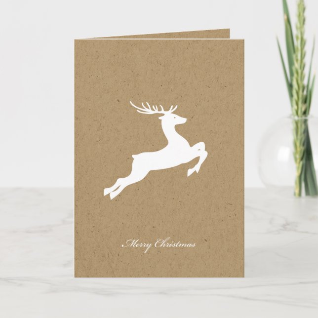 Carte de Noël se pliante de photo de cerfs communs (Devant)
