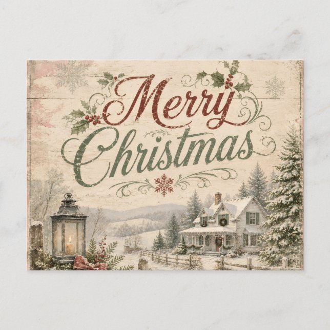 carte de Noël shabby chic (Devant)
