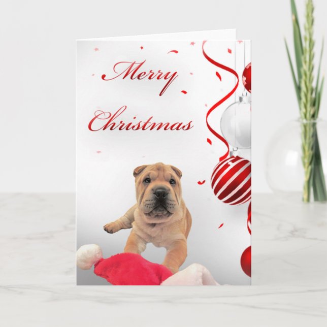 Carte de Noël Shar-Pei (Devant)