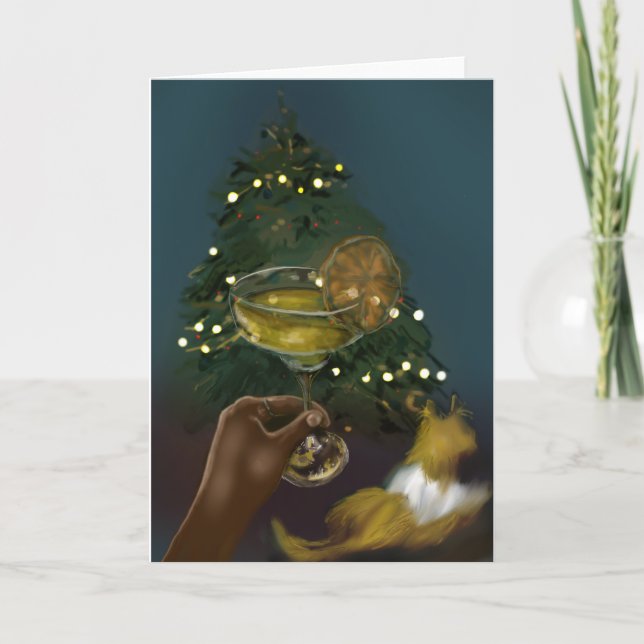 Carte de Noël Sheltie Joyeux (Devant)