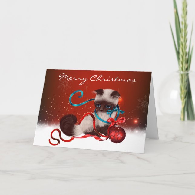 Carte de Noël Siamese Kitten (Devant)