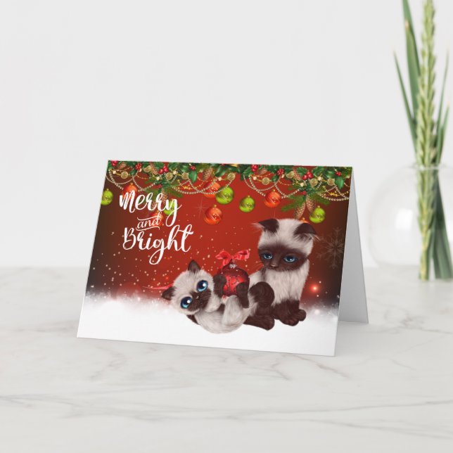 Carte de Noël Siamese Kitten (Devant)