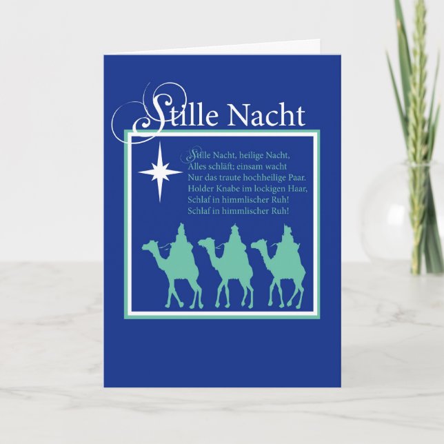 Carte de Noël silencieuse allemande de nuit (Devant)