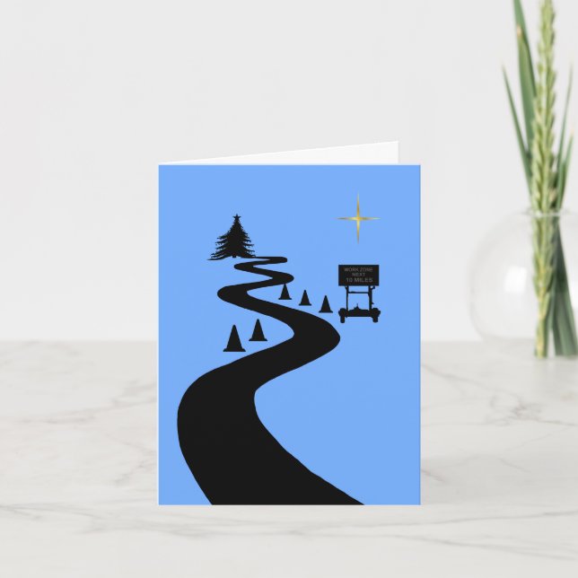 Carte de Noël Silhouette Construction (Devant)
