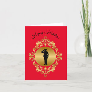 Carte de Noël Silhouette du policier