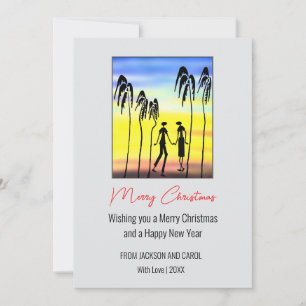 Carte de Noël Silhouette et Palmiers