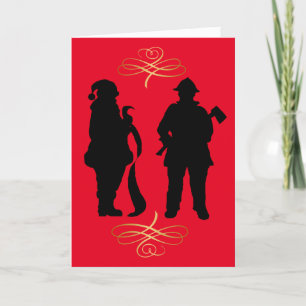 Carte de Noël Silhouettes Firemer & Père Noël