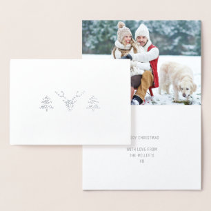 Carte de Noël Silver Foil Carte photo de vacance